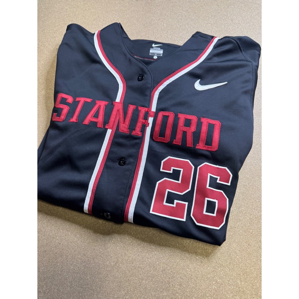 Nike Stanford Cardinal Baseball Jersey Black Red White #26 Men's Large